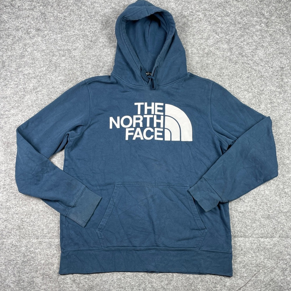 The North Face Hoodie Mens Medium Blue Half Dome Pullover Sweatshirt A3R1